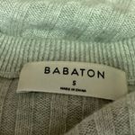 Aritzia Babaton Gray Wool Linen Ribbed Knit Crew Neck Crop Sweater Top Size S Photo 2