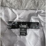 Womens Slonl Gray Faux Fur Textured Faux Fur Coat Shawl Collar Size M Size M Photo 6