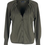 Magaschoni Cashmere Silk Long Sleeve Cardigan Dark Green Size XS Photo 0