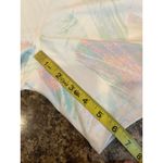 Fabletics PowerHold Size Small Bike Shorts White with Pastel Pink and Green Photo 5