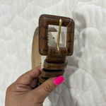 Ellen Tracy Saks Fifth Avenue Brown Croc Embossed Leather Belt Luxury Size M Photo 10