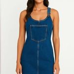 Forever 21 2/$30 Medium Wash Blue Denim Jean Overall Dress S Photo 0