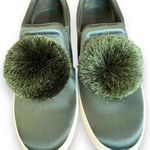 Tory Burch  Daphne Pom Pom Satin Lux Slip On Sneaker Green Size 8 New With Box Photo 7