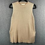 Qinsen Women's Crew Neck Tan Sleeveless Ribbed Knit Tank Top *See Measurements* Brown Size 4 Photo 1
