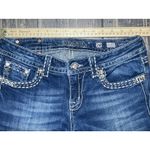 Miss Me  Jeans Womens Size 28 Boot Cut Low Rise Dark Wash Bling Western Cowgirl Photo 8