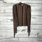 Free People  Donatella Turtleneck Paisley Stripped Long Sleeve XS Photo 2