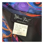 Diane Freis Vintage 80s‎ Blouse Colorful Floral Abstract Tunic Top Size M Artsy Green Size M Photo 5