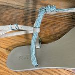 Schutz  Embellished Rhinestone T-Strap Sandals Tan Size 10 Photo 3