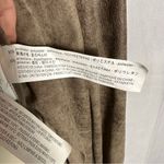 ZARA Women’s Faux Leather Suede Jacket Asymmetrical Cowl Neck Raw Hem Tan M Photo 12