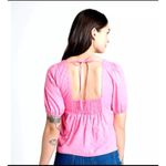 Modcloth ‎ Farming Daisies Cottage Core Pink Short Sleeve Babydoll Top Sz S Photo 1