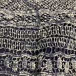 Max edition ,Women’s Blue/Gray Embroidered, Crinkled Top, boat neckline,Sz Medium Photo 4