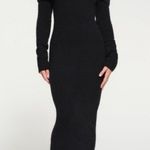 SKIMS NWT Cozy Knit Off the Shoulder Dress XL Onyx Photo 0