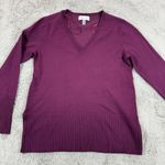 Melissa Paige  Womens V Neck‎ Long Sleeve Ribbed Bottom Knit Sweater Purple S Photo 5