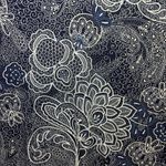 Women's Navy & White Floral Short Sleeve Top Sz M/L Flutter Sleeve Sharkbite Hem Blue Size M Photo 3