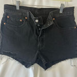 Levi's Levi’s 501 black distressed denim button fly denim jeans shorts Photo 0