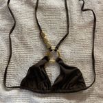 Beach Bunny  Beaded Bikini Top Brown Gold As Is Photo 1