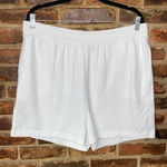 Nasty Gal White Cotton Athletic Activewear Fleece Sweat Shorts Women's Size XL Photo 0
