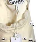 Ganni  NEW Rare Rosenfeld Floral Beaded Ruffle Sleeveless Crop Top Cream 34 Photo 8