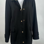 Dennis Basso Luxe Crepe Snap Front Jacket with Printed Lining Black Size 4 NWOT Photo 0