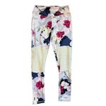 Womens Boutique Floral Print Athletic Ribbed Knee Leggings Photo 2