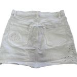 Frame  Denim Skirt Womens 28 White Embroidered Cut Off‎ Raw Hem High Rise Summer Photo 1