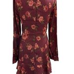 Forever 21  Mock Neck Burgundy Floral Party Mini Dress Size S Small Longsleeve #2 Photo 1