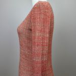 Club Monaco  Ribbed Knit Sweater Fringe Crewneck Long Sleeve Peach Stretch Small Photo 8