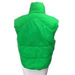 ZARA Green Sleeveless Quilted Full Zip High Neck Puffer Vest Coat Jacket Size S Photo 1