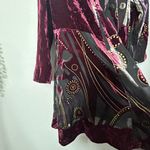 Chico's NEW Chico’s Travelers Collection Velvet Burnout Kimono Black Wine Size XS 0 Photo 8