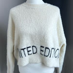 Adika Soft Fuzzy White Cropped "Limited Edition" Sweater Size XS/S Photo 0