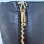 Banana Republic  Black Leather Knee High Boots Gold Zip Size 9M Photo 5