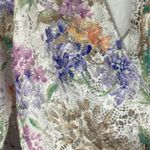 Alfred Dunner Delicate Floral Open Front Blouse W/ Attached Tank and Jeweled Necklace Ensemble Photo 5