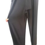 Natori  Crepe One Shoulder Ruffle Jumpsuit Black Sz 6 Photo 3