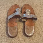 Jack Rogers Flat Sandal in Shiny Silver Photo 1