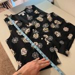 Karen Scott  Vintage Black Floral Print Pearl Button Front Vest Top Size Small Photo 8