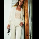 ZARA NWT Z1975 Straight Leg Slit Jeans Ecru Photo 2