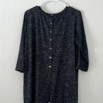 Coin 1804 LA top speckled dark grey 3/4 length sleeves cozy fall top back slit Gray Size 1X Photo 1