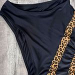 Cupshe Midnight Leopard Halter One Piece Swimsuit NEW Womens M Black V Neck Photo 2