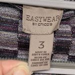Chico's Easywear by Womens Open Front Cardigan Size 3 (XL) Purple Metallic Check Photo 1