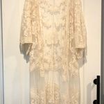 She & Sky cream lace midi long kimono cardigan women’s m/l Photo 0