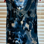Calvin Klein  Abstract Blue Sleeveless Blouse Photo 0