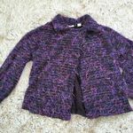 Marsh Landing  Fuzzy Eyelash Cape Style Cardigan Pink and Purple Size Medium Photo 0