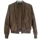 Forever 21 Olive Brown Crew Neck Bomber Fitted Jacket Size Small Photo 5
