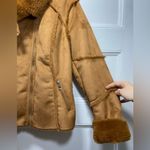 Boutique Wiya | Faux Suede Fur Full Zip Moto Jacket Camel Sz Medium Photo 6
