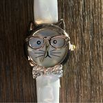 Cute Cat Watch with rhinestones and glasses. Functional White Photo 12