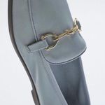 ZARA NWT Blue Buckled Leather Loafers Photo 6