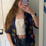 thumbs up floral Hawaiian shirt Blue Size L Photo 1