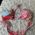 Amazon Women’s Small Strawberry Shortcake Patchwork Bandeau Bikini Set Photo 3