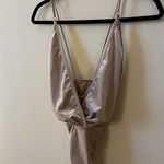 Wishlist  Velour Bikini Bodysuit in Champagne Gold Photo 4
