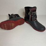 Sperry Waterproof Duck Boots Women's 8M Plaid Wool Lace Up Ankle Rain Booties Photo 2